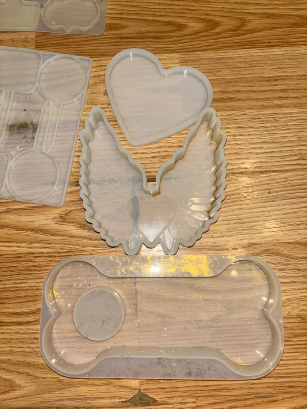 Clear Resin Mold Set for Home Crafts - plant labels, pet memorial, heart molds